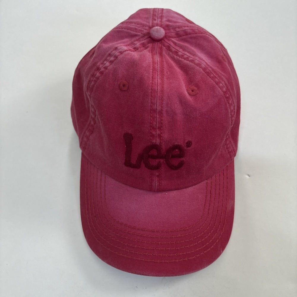 Vintage Women's Pink Lee Ball Cap  Burgundy Lee Logo Great Shape